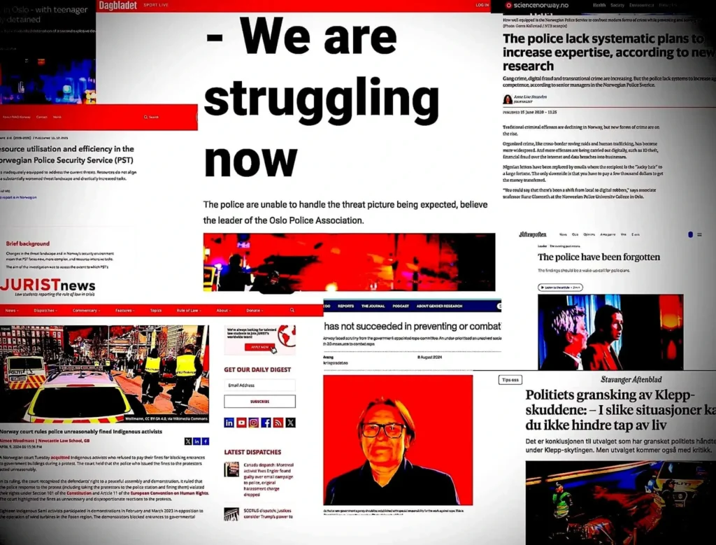 Compilation of international and Norwegian newspaper headlines reporting on Oslo Police scandals, operational failures, and accountability crises. Oslo Police Corruption, Police Misconduct Norway, Oslo Police District Accountability, Norwegian Police Corruption Scandal, Law Enforcement Abuse Oslo, Police Cover‑up Oslo, Whistleblower Retaliation Norway, Human Trafficking Case Mismanagement, Systemic Police Failure Oslo, Ministry of Justice and Public Security, Oslo Police District, Public Prosecution Service of Norway, Norwegian Courts, The Norwegian Bureau for the Investigation of Police Affairs, Kripos (National Criminal Investigation Service), Vest politidistrikt (Western Police District), Bergen politidistrikt, National Police Directorate Norway, Australian Department of Home Affairs, U.S. Department of State, Interpol Human Trafficking, Italian Ministry of Foreign Affairs, Human Rights Committee, ECHR (European Court of Human Rights), Council of Europe, Human Rights Mechanisms, UN Convention against Corruption, UN Special Rapporteur on Torture
