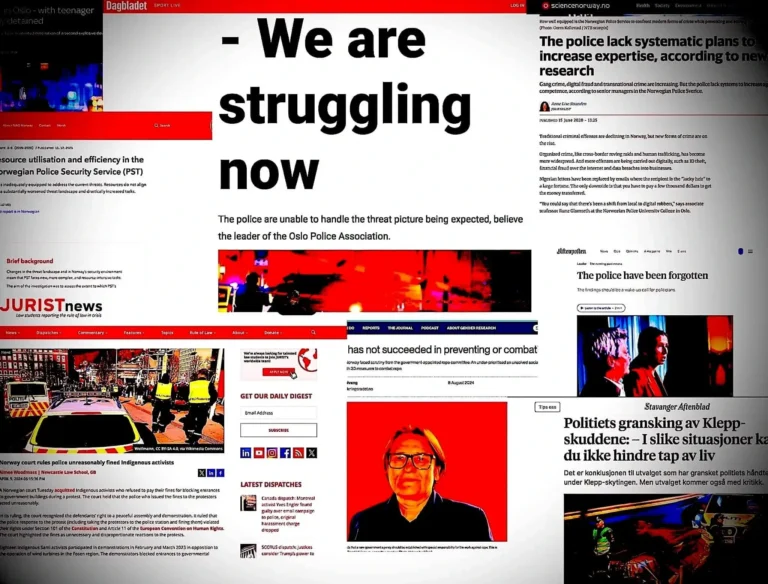 Compilation of international and Norwegian newspaper headlines reporting on Oslo Police scandals, operational failures, and accountability crises. Oslo Police Corruption, Police Misconduct Norway, Oslo Police District Accountability, Norwegian Police Corruption Scandal, Law Enforcement Abuse Oslo, Police Cover‑up Oslo, Whistleblower Retaliation Norway, Human Trafficking Case Mismanagement, Systemic Police Failure Oslo, Ministry of Justice and Public Security, Oslo Police District, Public Prosecution Service of Norway, Norwegian Courts, The Norwegian Bureau for the Investigation of Police Affairs, Kripos (National Criminal Investigation Service), Vest politidistrikt (Western Police District), Bergen politidistrikt, National Police Directorate Norway, Australian Department of Home Affairs, U.S. Department of State, Interpol Human Trafficking, Italian Ministry of Foreign Affairs, Human Rights Committee, ECHR (European Court of Human Rights), Council of Europe, Human Rights Mechanisms, UN Convention against Corruption, UN Special Rapporteur on Torture